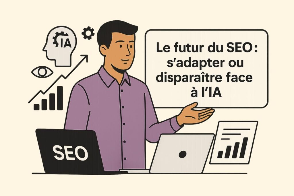 Consultant SEO derrière son ordinateur